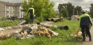 В Клину продолжается демонтаж воздушных теплотрасс: работа круглосуточно