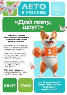 Парк Москвы приглашает на «Дай лапу, друг»: праздник для собачников