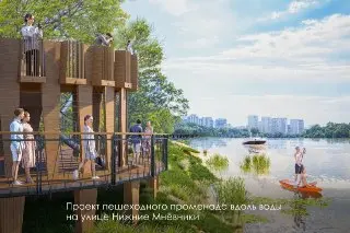 Новая набережная в Мнёвниковской пойме: променад у воды