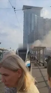 Трамвай загорелся в Сокольниках: движение остановлено