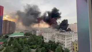 Пожар в Подмосковье: ТЦ «ТераБит» охвачен пламенем