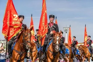 Показательное выступление кавалеристов на ВДНХ 12 июля