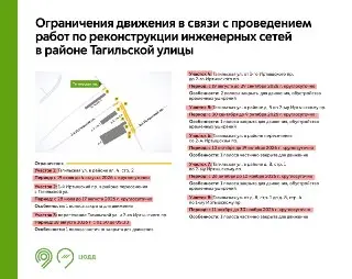 Ограничения на движение в районах Тагильской улицы до 30 ноября