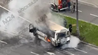 Пожар на Щёлковском шоссе: автобус загорелся и был потушен