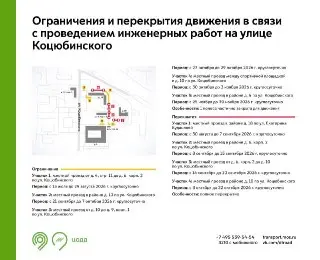 Ограничения движения на улице Коцюбинского до конца года