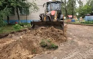 Благоустройство детского сада в Дзержинске: работы идут по плану