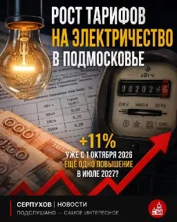 С октября в Подмосковье подорожает электричество на 11%