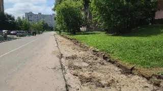 Ремонт 200 метров тротуара на улице 1 Мая в Ликино-Дулеве