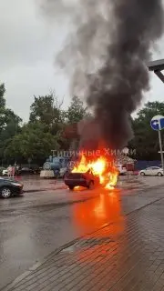 Автомобиль сгорел на станции Сходня: не подлежит восстановлению