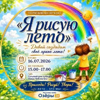 Творческий час «Я рисую лето» в сельской библиотеке Озер