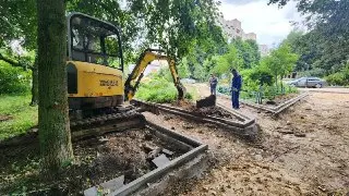Новые пешеходные дорожки формируют на улице Ленина в Протвино