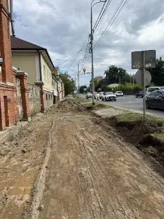 Благоустройство тротуара на проспекте Красной Армии в Сергиевом Посаде