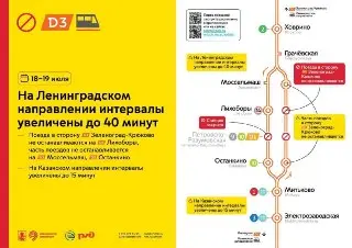 Изменения в расписании поездов на D3 в эти выходные