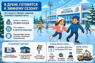 В Дубне ищут подрядчика для зимнего катка на стадионе «Волна»