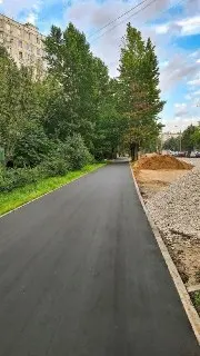 Благоустройство тротуаров на Кустанайской улице в Братеево