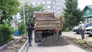 Двор на улице Полубоярова в Наро-Фоминске обновляется