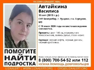 Пропажа 13-летней девочки в Пущино: подключены волонтеры