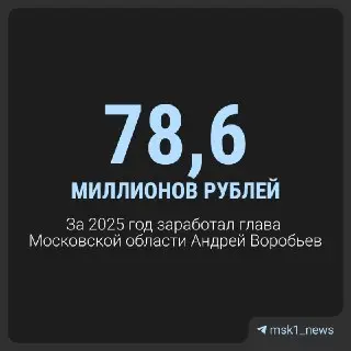 Губернатор Воробьев заработал 78,6 млн рублей за год