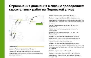 Ограничения движения на Перовской улице с 24 июля по 31 августа