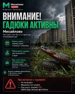 Опасность гадюк: в Подмосковье ожидается всплеск активности змей