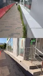 В Москве очищают фасады торговых объектов от растительности