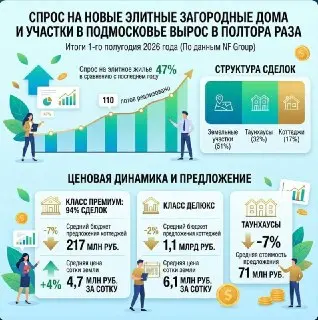 Спрос на элитные загородные дома в Подмосковье вырос на 47%