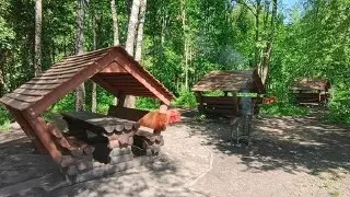 Обновление беседок в лесопарке у Школьного озера