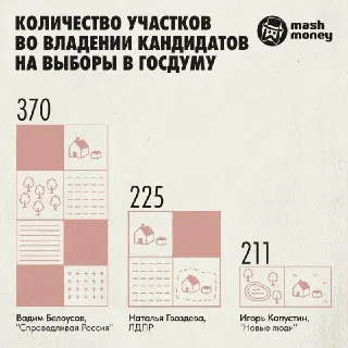 Кто из кандидатов в Госдуму владеет наибольшими земельными участками?