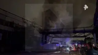 Пожар в производственном ангаре на юго-востоке Москвы