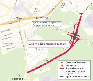 Путепровод на дублёре Боровского: 50% конструкций уже смонтировано