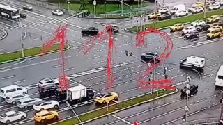 Ford Mustang Вылетел на Лестницу Метро в Москве: Видео ДТП