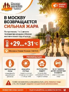 Сильная жара возвращается в Москву: температура до +31°C