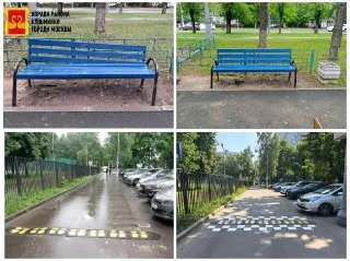 Обновление дворов: скамейки и разметка на Юных Ленинцев