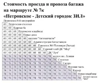 В Лыткарино изменились тарифы на маршрут № 7к с 6 июля 2026 года