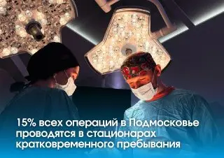 В Подмосковье 15% операций проходят без длительной госпитализации
