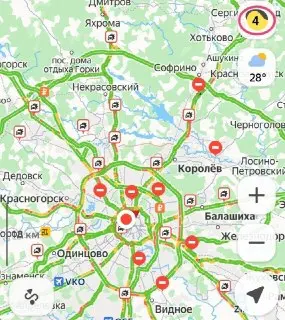 Москва переживает рекордно низкие пробки: всего 4 балла в пятницу