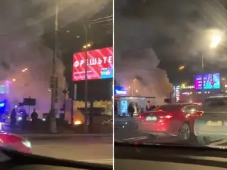 Пожар легкового автомобиля на Профсоюзной улице в Москве