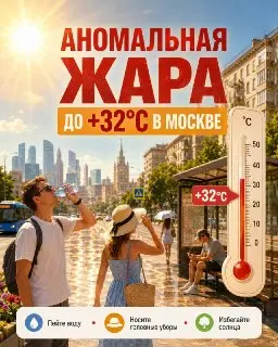 Аномальная жара до 32°C ожидается в Москве в четверг