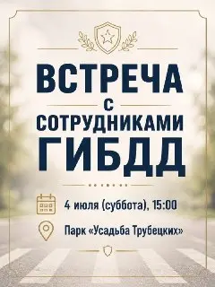 Дети встретятся с инспекторами ГИБДД в парке Трубецких