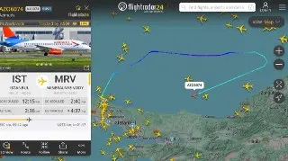 Самолет из Стамбула в Минводы подал сигнал бедствия над Чёрным морем