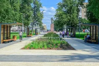 В Подольске открыли обновлённый сквер на площади Ленина