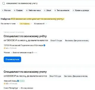 Спрос на специалистов по воинскому учёту в России резко возрос